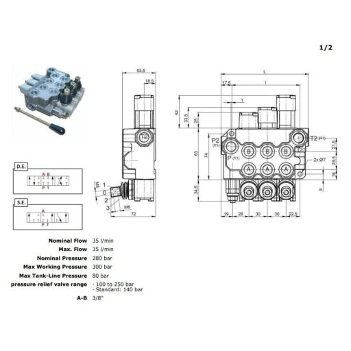 Hidraulikus szelep FM35/5 3/8" DDDDD