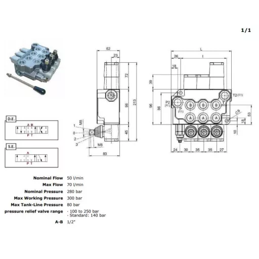 Hidraulikus szelep FM55/5 1/2" DDDDD