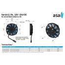 ASA LL 04 VENTILLÁTOR KIT 12V DC