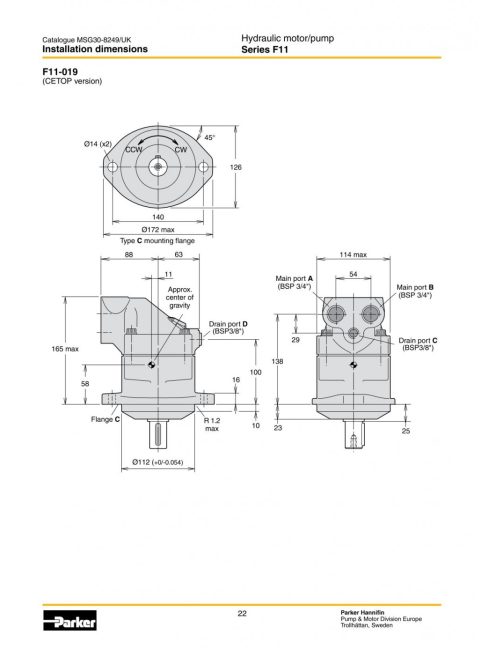 HIDROMOTOR PARKER F11-019 MB-CN-K-000